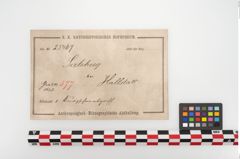 Etikett zu Bimetallantennendolchgriff (NHMW-PRAE-025467)